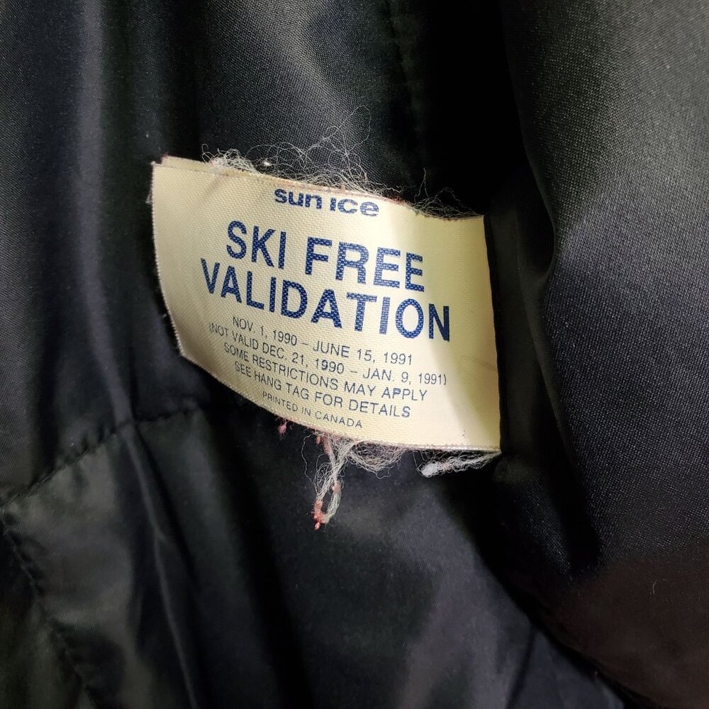 Vintage Sun Ice Ski Suit Sz XXS Winter 1990s Made In Canada Ski Free Validation - Picture 5 of 13
